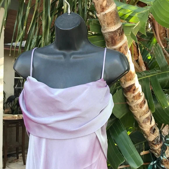 Robe de soirée longue en mousseline de soie, élégante et tendance, bretelles spaghetti, dos nu, lilas, robe de soirée, robe de demoiselle d'honneur, gh3925