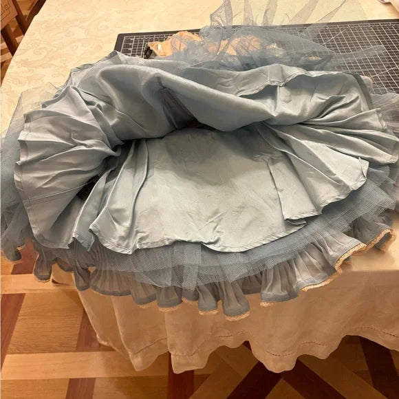 Blue Sweet Spaghetti Strap Ballet Corset Layered Short Lace Tulle Homecoming Dress Prom Dress Evening Dress Birthday Party Dress gh3464