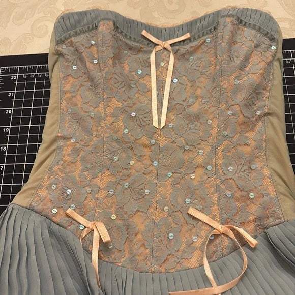 Blue Sweet Spaghetti Strap Ballet Corset Layered Short Lace Tulle Homecoming Dress Prom Dress Evening Dress Birthday Party Dress gh3464