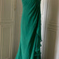 💚Green beaded vintag one shoulder stylish long chiffon wedding guest dress ball gown evening dress gatsby beauty party dress gh4391