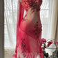 Pink Gorgeous Elegant Romantic Exquisite Beaded Blooming Long Chiffon Ball Gown Evening Dress Birthday/Wedding Guest Party Dress gh4018