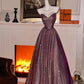 Robe longue élégante et brillante violette, modèle gh6645