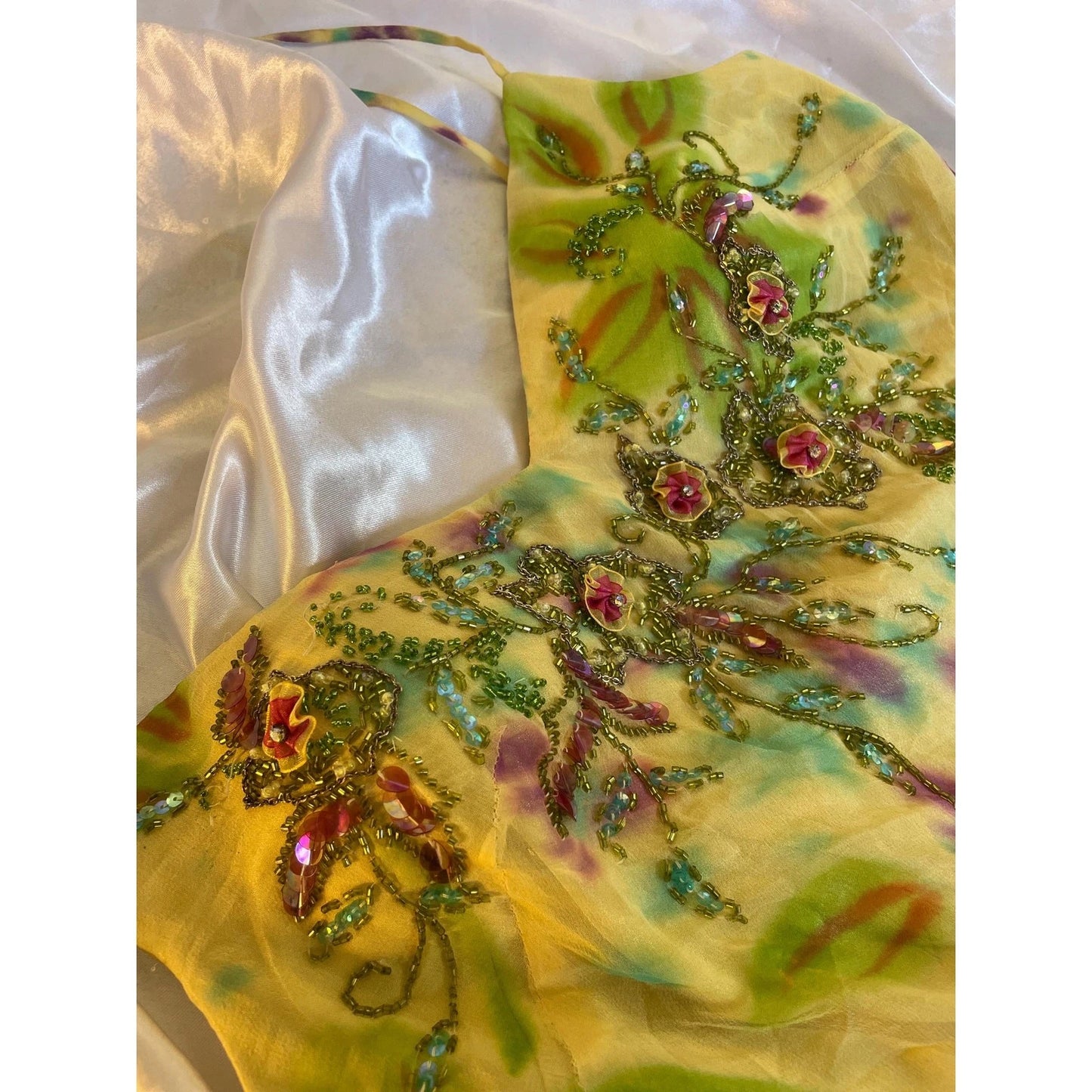 Yellow fashion elegant exquisite beaded spaghetti strap tulle long ruffled lace ball gown evening dress party dress prom dress gh3187