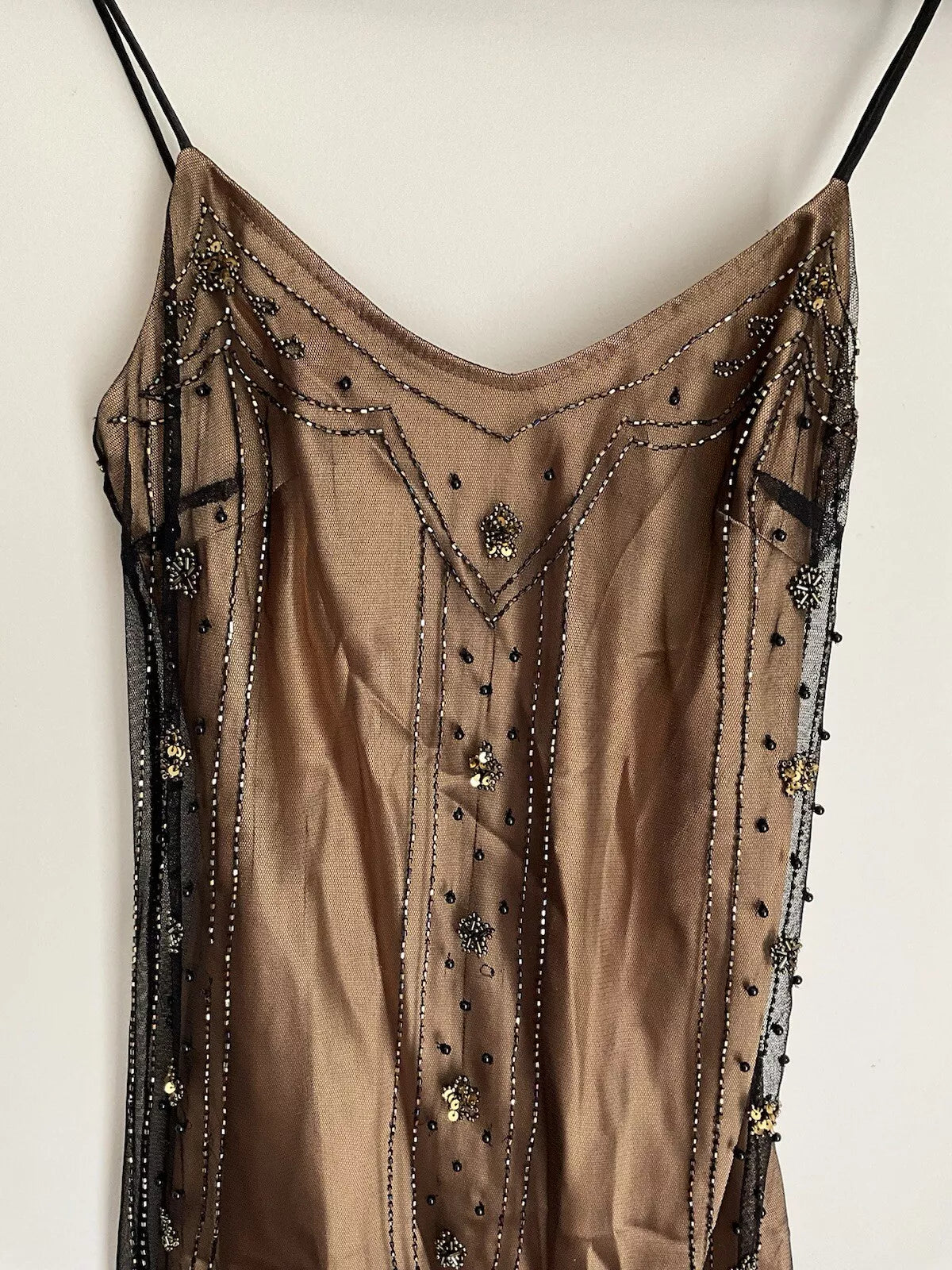 Golden Brown Vintage Fashion Elegant Exquisite Beading Long Chiffon Satin Tulle Ball Gown Evening Dress Party Dress Prom Dress gh3723