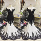 Black gorgeous exquisite lace V-neck backless long floor-length trailing satin sexy elegant ball gown evening dress wedding dress gh3456