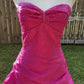 Pink Retro Elegant Tube Top Exquisite Rhinestone Long Ball Gown Evening Dress gh3310