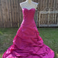Pink Retro Elegant Tube Top Exquisite Rhinestone Long Ball Gown Evening Dress gh3310