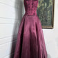 Burgundy red vintage elegant shiny beaded long tulle Prom Gown evening dress party dress gh3457