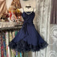 Blue Sweet Elegant Short Satin Homecoming Dress Birthday Dress gh4276