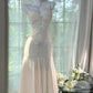 Girlhomeshops-White beaded elegant spaghetti strap long chiffon Prom Dress evening dress party dress date dress gh5082