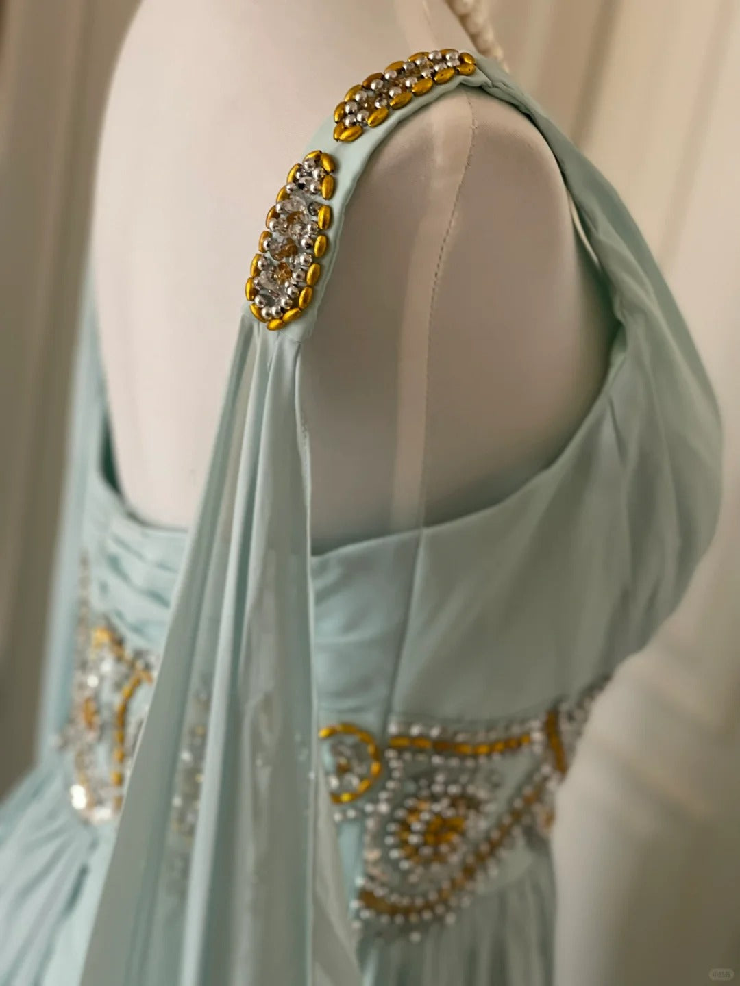 Light Blue Fashionable Elegant Greek Goddess Gown Long Chiffon Floor Length Trailing Ball Gown Evening Gown Party Dress gh4266