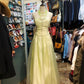 Yellow exquisite elegant long tulle evening dress birthday party dress prom dress gh4282