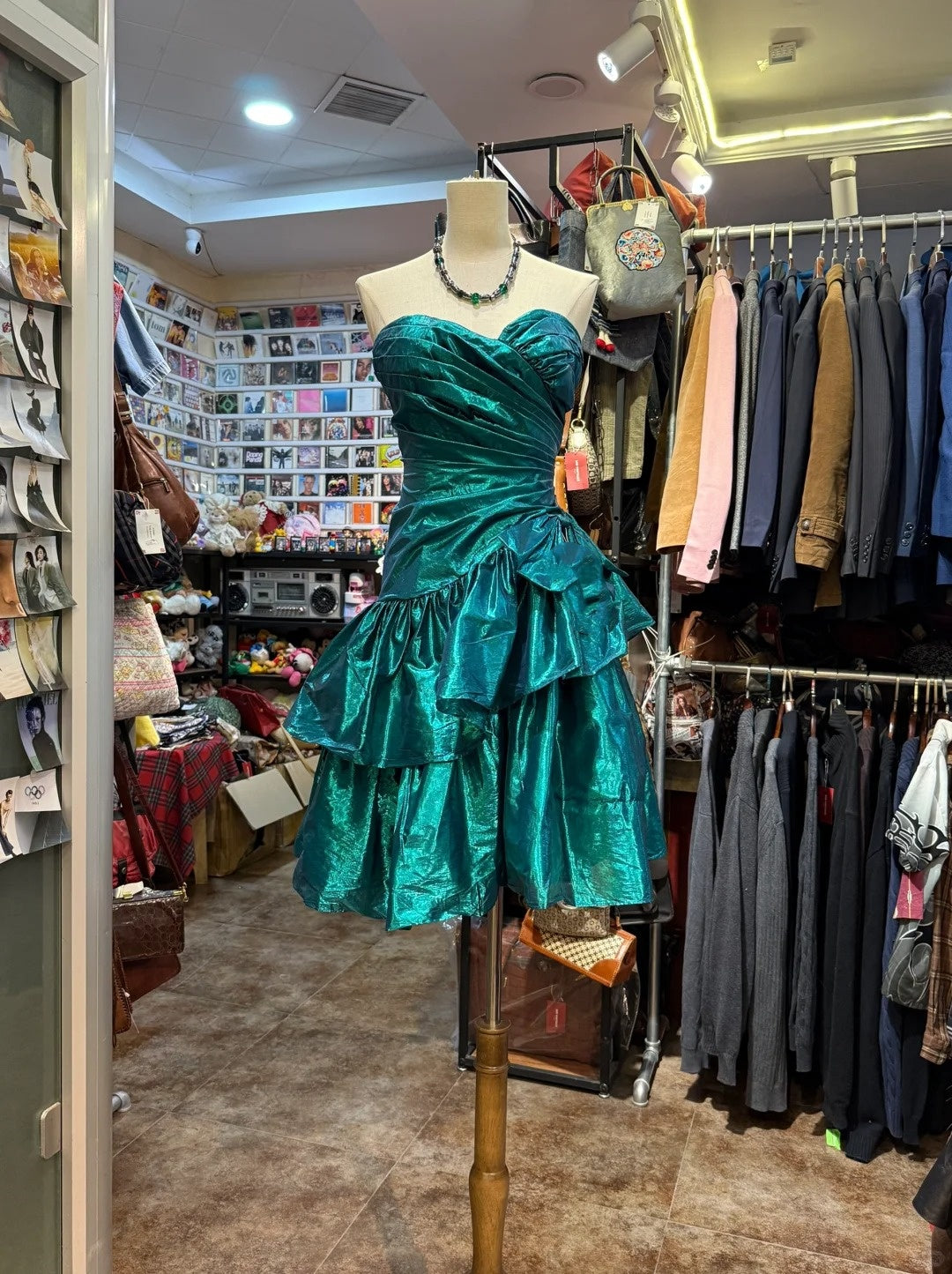 Green satin short homecomming, birthday party dress gh4650