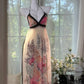Girlhomeshops-Beige Exquisite Floral Backless Halter Long Chiffon Prom dress Evening Dress Party Dress gh5076