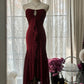 Burgundy Elegant Exquisite Rhinestone Long Chiffon Ball Gown Evening Gown Party Gown Birthday Gown Date Gown gh4164