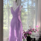 Girlhomeshops-Wisteria vintage taro purple short chiffon homecoming dress birthday dress gh5360
