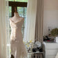 Ivory white elegant fashion exquisite floral beaded mid-length. Short chiffon ball gown evening dress party dress gh4622