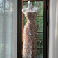 Brown Shiny Elegant Long Sequined Tulle Ball Gown Evening Dress Party Dress gh4612