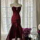 Burgundy Elegant Exquisite Rhinestone Long Chiffon Ball Gown Evening Gown Party Gown Birthday Gown Date Gown gh4164