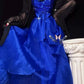 Robe de soirée longue en tulle bleu magnifique et exquise, robe de bal, robe de soirée gh4501
