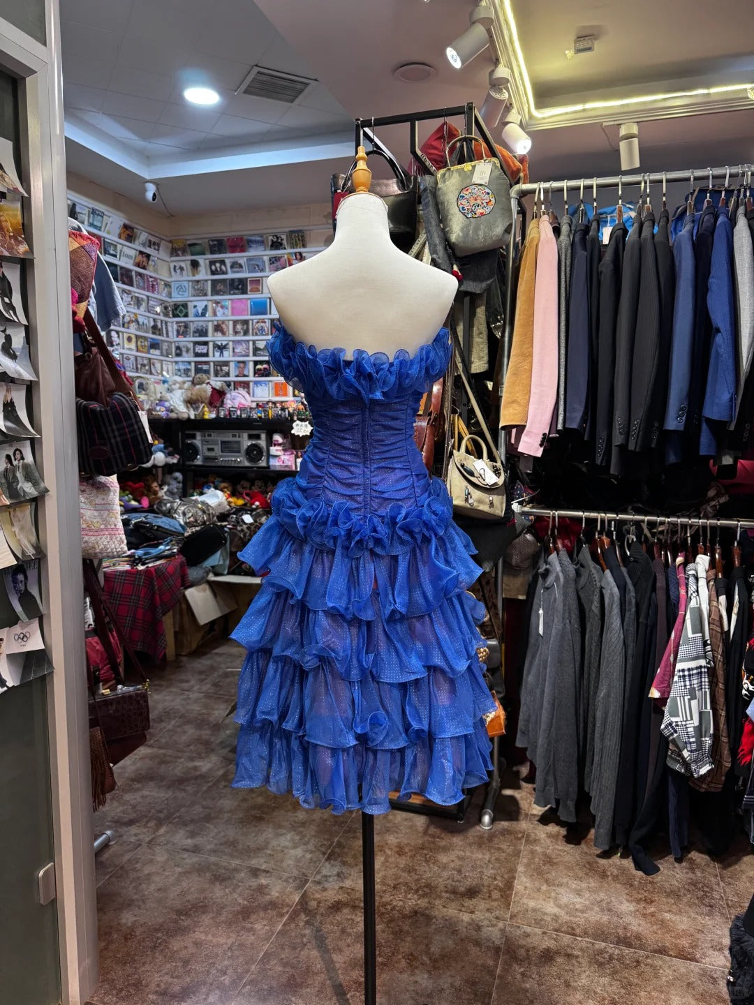 Blue floral chiffon short homecomming dress, birthday party dress gh4649