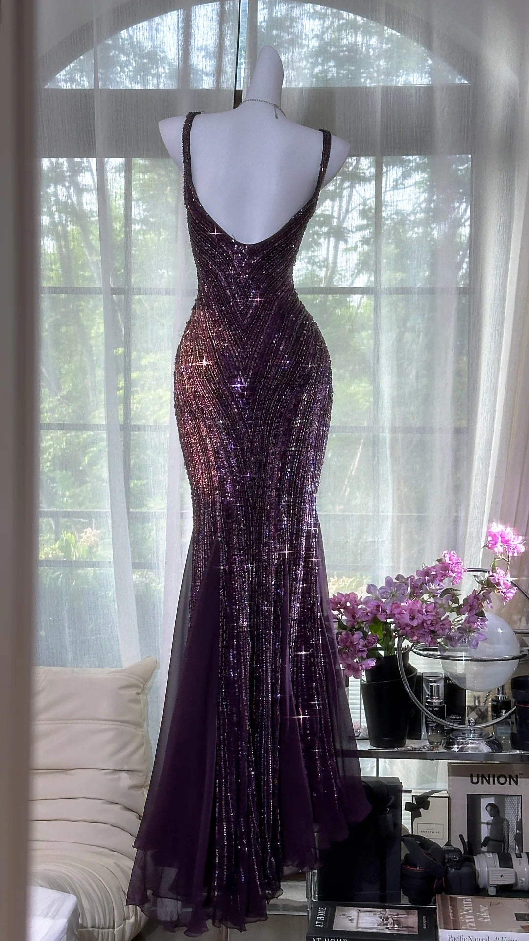 Purple Luxury Gorgeous Beading Fashion Elegant Long Prom dresses Evening Gown Party Dress gh4889