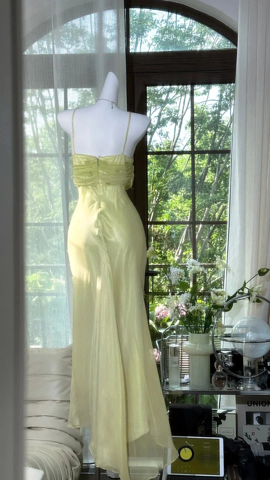 ✨Girlhomeshops-Green beaded exquisite gorgeous long chiffon Prom dress evening dress party dress gh4987