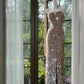 Brown Shiny Elegant Long Sequined Tulle Ball Gown Evening Dress Party Dress gh4612