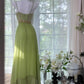 Green shiny sequins romantic elegant long chiffon ball gown evening dress party dress date dress gh4614