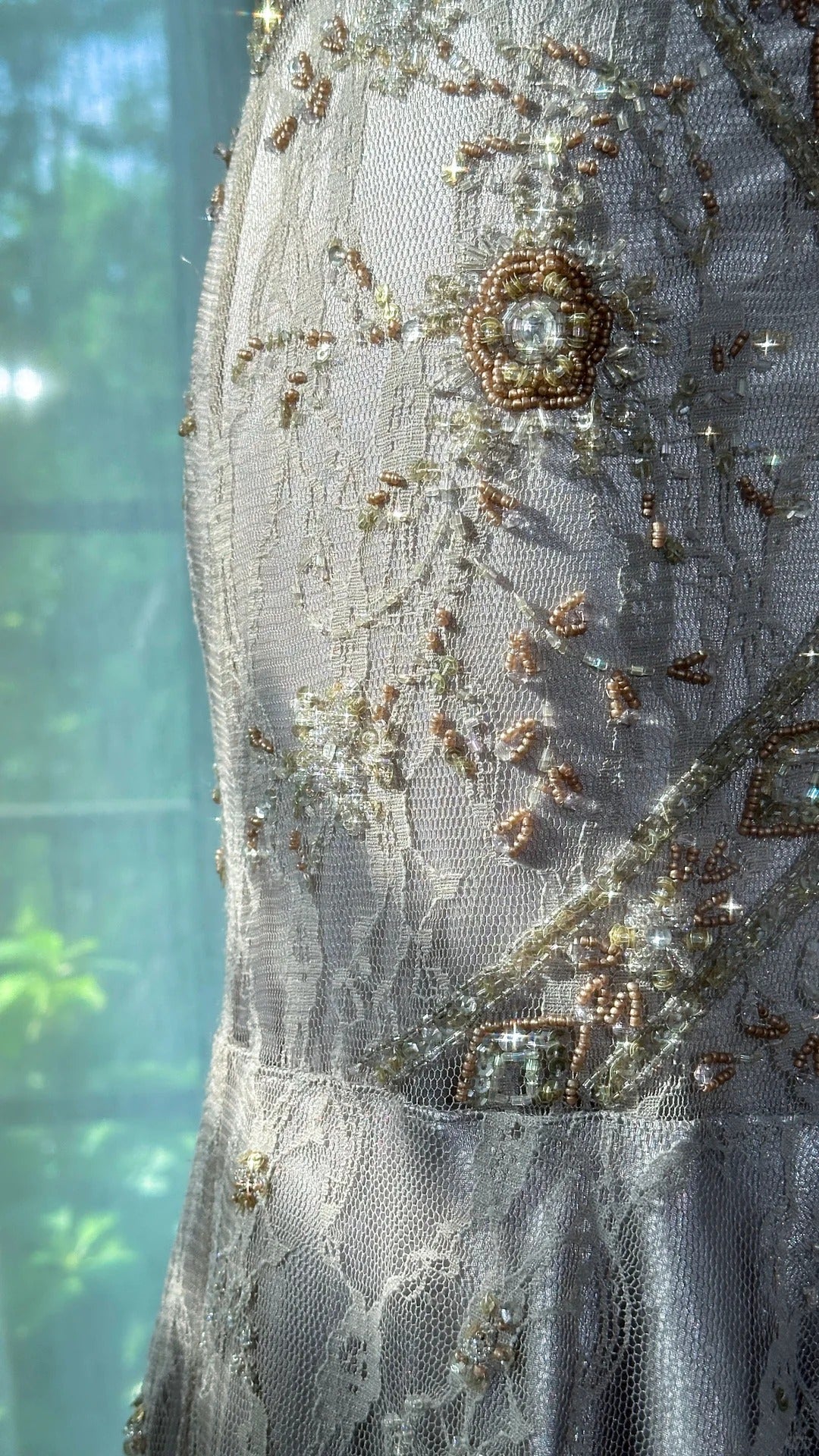 girlhomeshops-New silver floral exquisite beaded long lace homecoming dress birthday party dress prom dress date dress gh5804