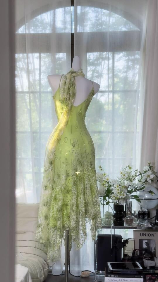 Green Elegant Romantic Chiffon Long/Short Homecoming Dress Prom Dress Evening Dress gh4399