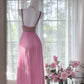 Pink Elegant Shiny V Neck Long Chiffon Ball Gown Evening Dress Party Dress gh4322