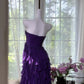 Purple Short Homecoming Dress Ruffle Chiffon Prom Dress Evening Dress Party Dress gh4817