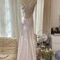 girlhomeshops-Formal Dress White Satin Spaghetti-Strap Beaded Open-Back Train Elegant-Style Wedding Dress gh6376