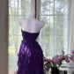 Purple Short Homecoming Dress Ruffle Chiffon Prom Dress Evening Dress Party Dress gh4817