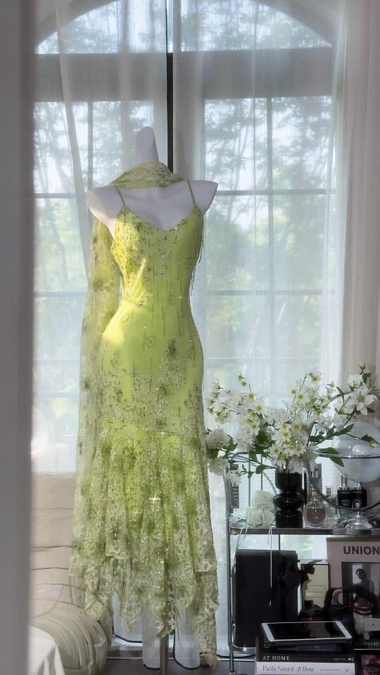 Green Elegant Romantic Chiffon Long/Short Homecoming Dress Prom Dress Evening Dress gh4399