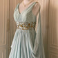 Light Blue Fashionable Elegant Greek Goddess Gown Long Chiffon Floor Length Trailing Ball Gown Evening Gown Party Dress gh4266