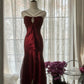 Burgundy Elegant Exquisite Rhinestone Long Chiffon Ball Gown Evening Gown Party Gown Birthday Gown Date Gown gh4164
