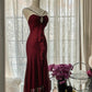 Burgundy Elegant Exquisite Rhinestone Long Chiffon Ball Gown Evening Gown Party Gown Birthday Gown Date Gown gh4164