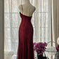 Burgundy Elegant Exquisite Rhinestone Long Chiffon Ball Gown Evening Gown Party Gown Birthday Gown Date Gown gh4164