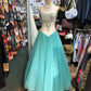 Blue exquisite elegant long tulle evening dress birthday party dress prom dress gh4281