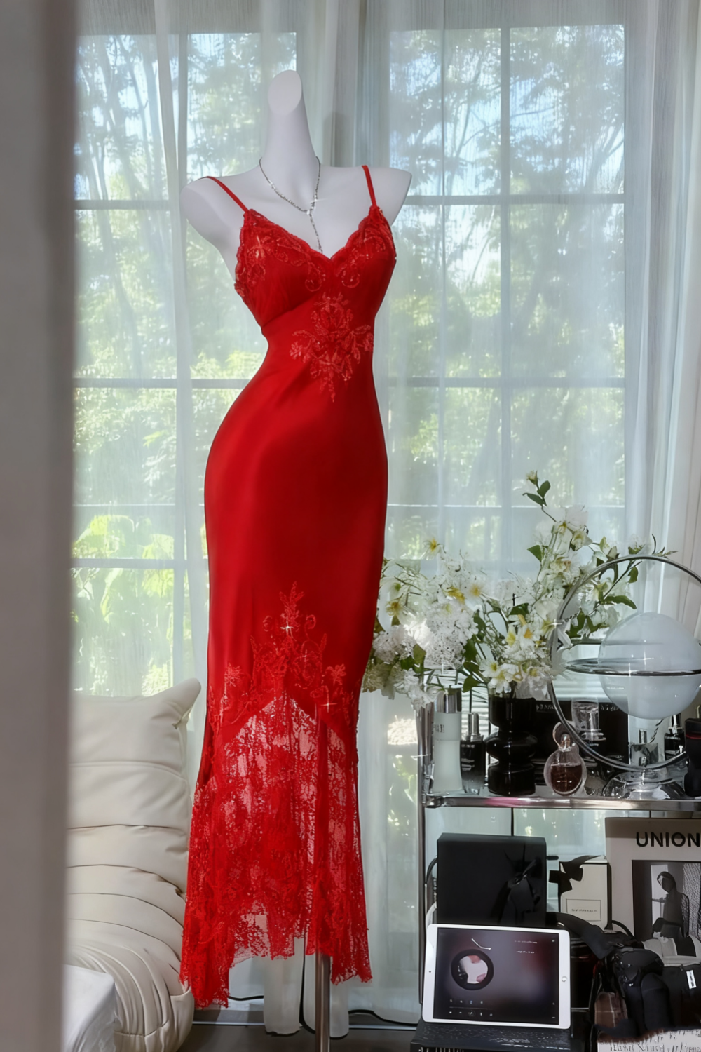 Black shiny vintage exquisite beaded satin lace long homecoming dress prom dress evening dress party dress gh4823