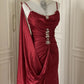 Burgundy Inspiration Muse Elegant Vintage Fashion Long Floor Length Ball Gown Evening Gown Party Dress gh4265
