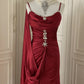 Burgundy Inspiration Muse Elegant Vintage Fashion Long Floor Length Ball Gown Evening Gown Party Dress gh4265