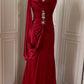 Burgundy Inspiration Muse Elegant Vintage Fashion Long Floor Length Ball Gown Evening Gown Party Dress gh4265