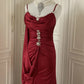 Burgundy Inspiration Muse Elegant Vintage Fashion Long Floor Length Ball Gown Evening Gown Party Dress gh4265