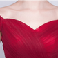 Cute red tulle V-neck short prom dress,homecoming dress  7681