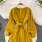 Elegant V Neck Long Sleeve Dress A Line Fashion Dress  10913