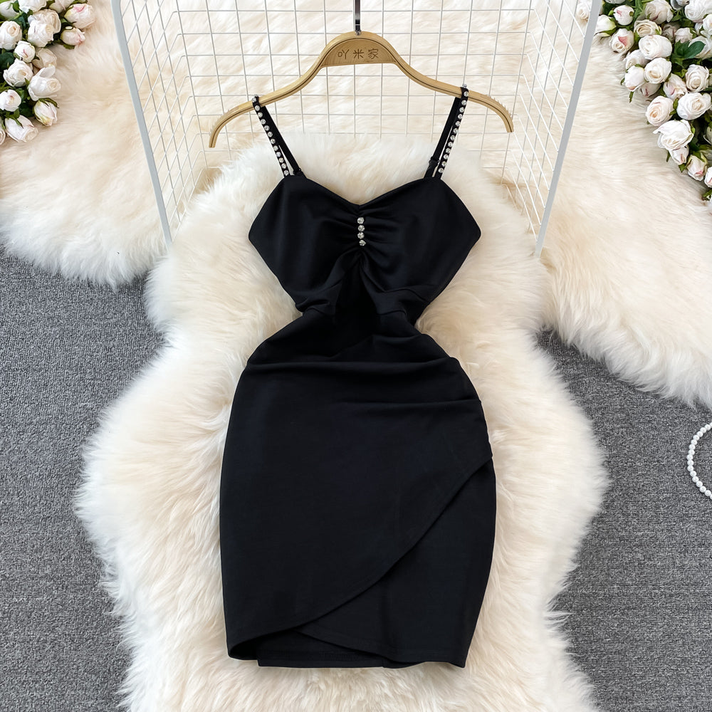 Schmaler, schmaler, ärmelloser, kleiner, kurzer Hüftwickel-Westenrock 11035