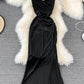 V-neck sexy dress high waist slim sleeveless Hip Wrap Dress long dress  11054